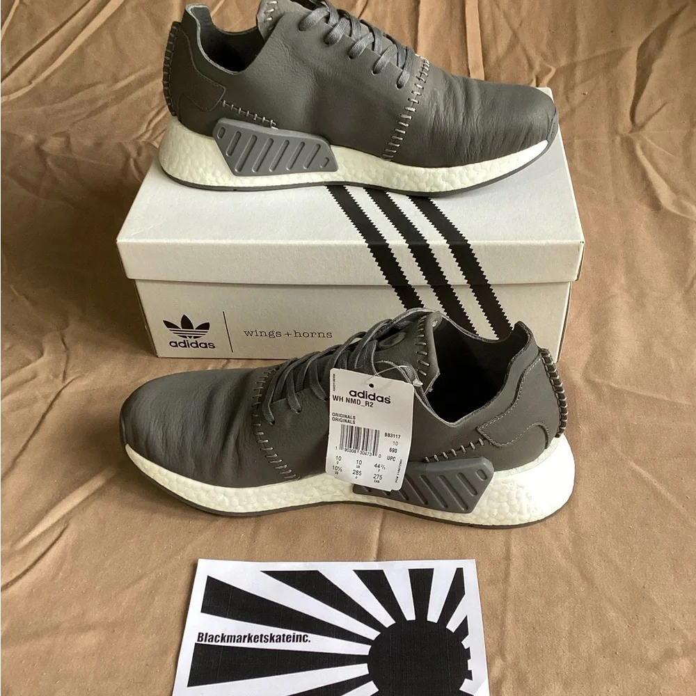 Wings + Horns x Adidas NMD R2 Ash BB3117 Men's Size 10.5
